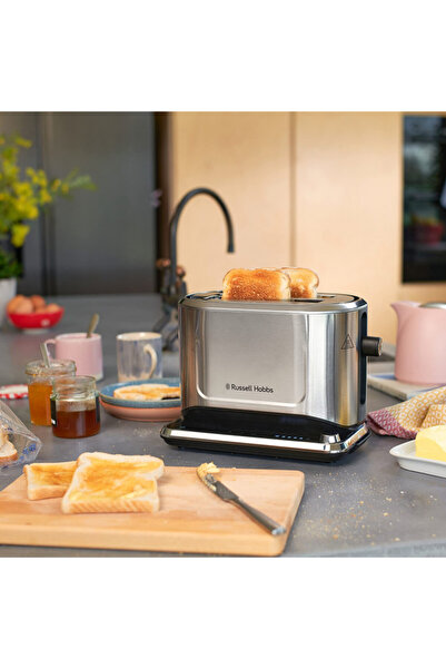 RUSSELL HOBBS Attentiv 26210-56 Toaster, 1640W, 2slice, 6level, Memory, Touch, LED, Black/Steel