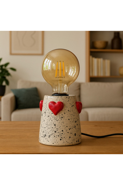 Studio no:24 Heart Light Seramik Masa Lambası