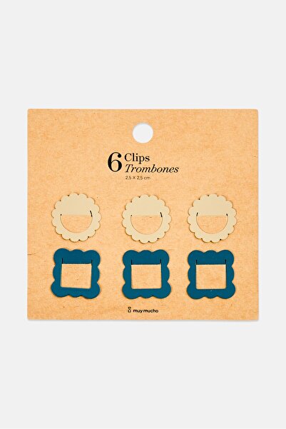 Muy Mucho 6 قطع مشابك ورق، متعددة الألوان