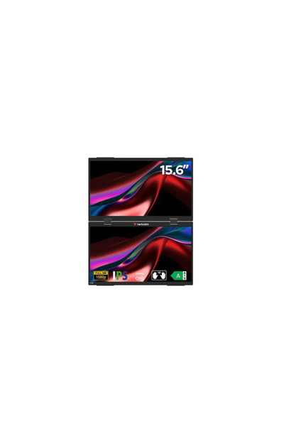 Verbatim Dual monitor portabil Esentials 15.6 FHD Dual Full HD Screens (1920 1080 each), IPS, 16:9