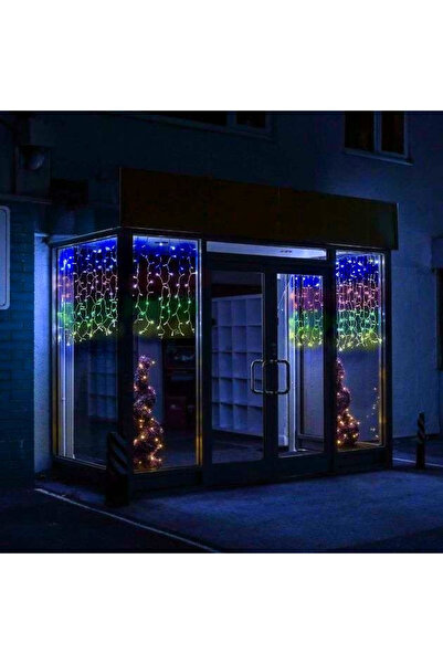 Wertcraft Instalatie tip ploaie,perdea multicolora, interconectabila, 384 led 9 m x 1 m