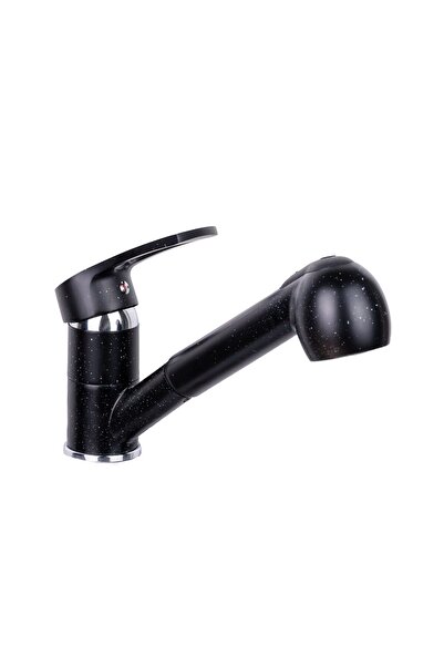 Trendy's Μπαταρία ντους με ανασυρόμενο μηχανισμό, μαύρος γρανίτης, TRENDY S