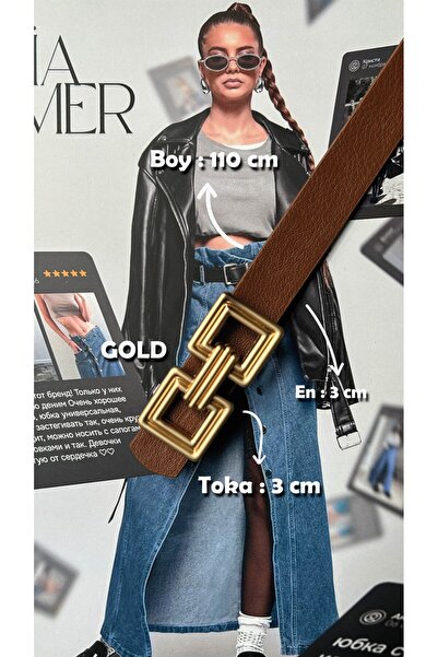 LİA KEMER ΓΥΝΑΙΚΕΙΑ ΖΩΝΗ ΜΕ ΧΡΥΣΗ ΠΛΑΚΑΚΙΑ ΚΑΙ ΑΞΕΣΟΥΑΡ ΤΥΠΟΥ KARE BURGU, ΖΩΝΗ ΚΑΘΗΜΕΡΙΝΗ, ΖΩΝΗ ΜΠΟΥΦΑΝ, ΖΩΝΗ ΠΑΝΤΕΛΟΝΙ