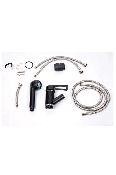 Trendy's Μπαταρία ντους με ανασυρόμενο μηχανισμό, μαύρος γρανίτης, TRENDY S