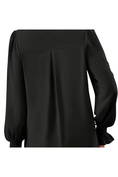 gl00my Women's Long Sleeve V-Neck Loose Imported Crepe Blouse