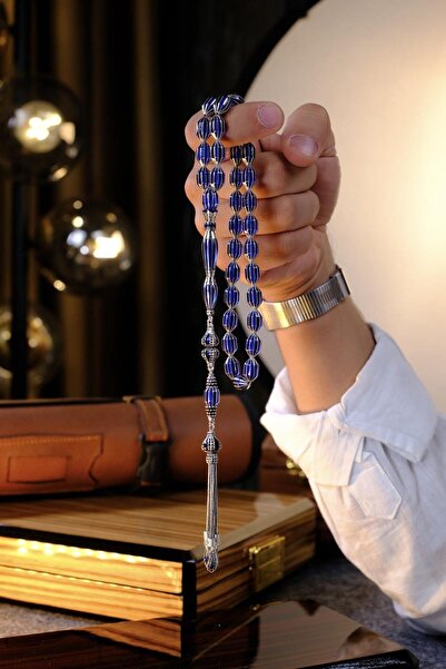 dergah tesbih Full Gümüş Premium El İşçiliği Nakkaş İmame Ateş Kehribar Tesbih