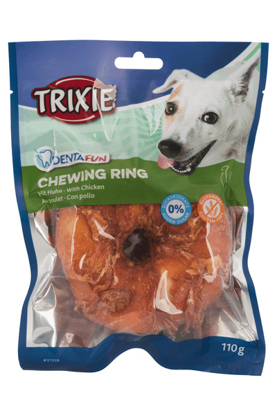 Trixie Recompensa Pentru Caini, Denta Fun, Inel Presat Cu Pui, 110 g/10 cm, 31328