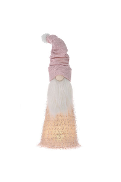 BraziPremium Decorațiune de Crăciun în formă de pitic cu lumini, roz, 15x15x5...