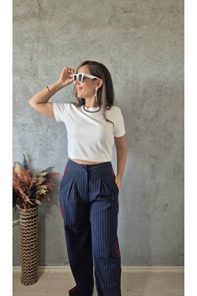 Butik Çizgili Palazzo Pantolon