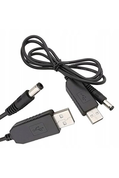 Rosfix Cablu Convertor USB–DC 5V la 9V 1A | Mufă 5.5x2.1mm, 100cm