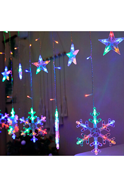Wertcraft Instalatie tip ghirlanda fulgi cu stele luminoase 3 x 1 m, intercon...
