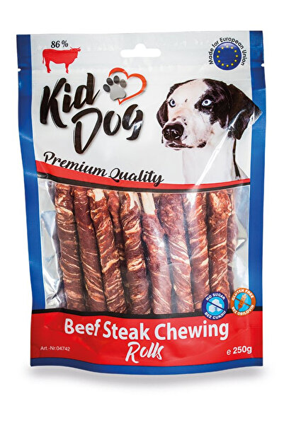 KIDDOG Recompense Pentru Caini, Rulouri Cu Friptura De Vita, 8 mm/12 cm, 250 g, A04742