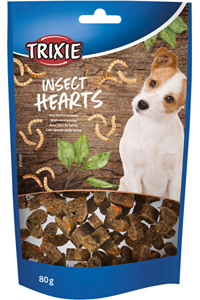 Trixie Recompense Pentru Caini Alergici, Inimi De Insecte Cu Viermi De Faina, 80 g, 31660