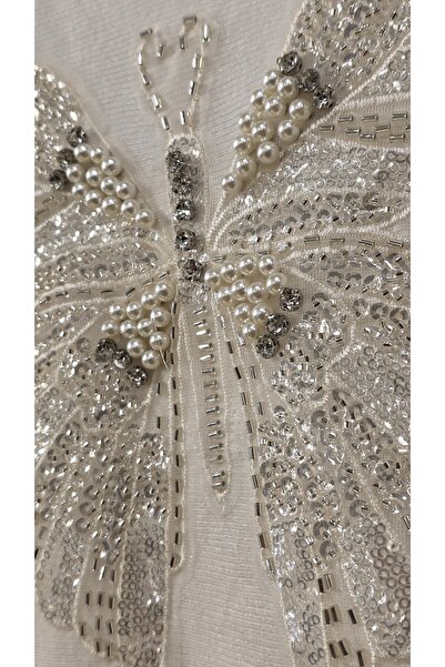 Park Moda Ιταλικό πουλόβερ με σχέδιο πεταλούδας με πέτρες από πέρλες