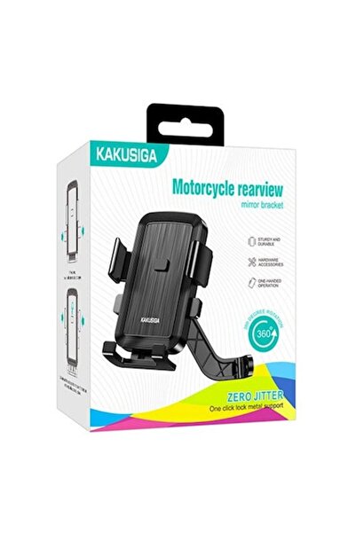KAKU Suport pentru moto/bicicletă (KSC-1519), montare oglindă, cleme laterale, AutoLock, 360°, negru