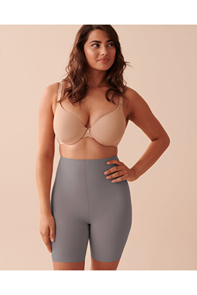 MİSTİRİK Porfy Model 3 Zone Effective Laser Cut Biker Leggings Long Corset Gray Color