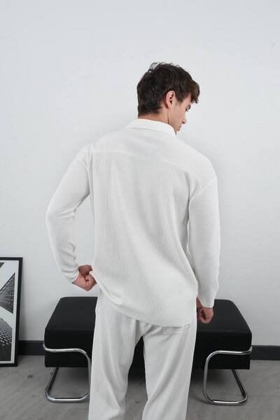 perasttesktil Men's Oversized Zippered Ribbed Sweatshirt