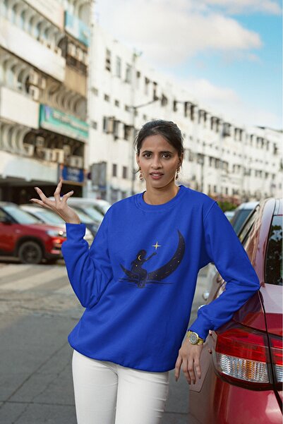 ArtYus Ay Kiz Colorful Printed Crew Neck Sweatshirt