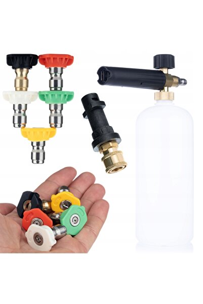 Rosfix Set Spumare 1L + 5 Duze Jet | Compatibil cu aparat de spălat Kärcher K2–K7