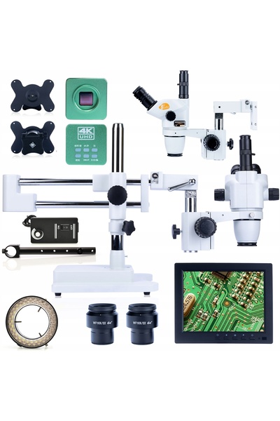 Rosfix Set Microscop Moon Pro + Cameră 4K + Ecran 8" | Zoom 6,7–45x, HDMI, USB