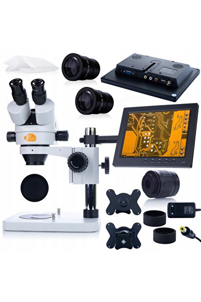 Rosfix Microscop Trinocular Mercury Pro MSMP-T-PS1 | Zoom 7–45x | Ecran 8" Inclus