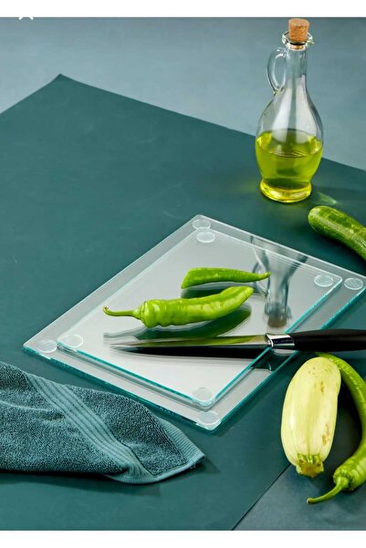 METALAY 2-Pack (20*30)(25*35) Transparent Tempered Glass Cutting Board - Heat Resistant, Shatter Resistant