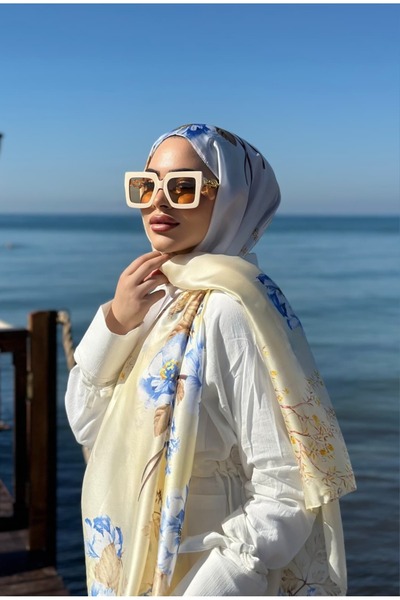 sem oyuncak Vual Silk Shawl Luxury Popular Floral Pattern 90X180