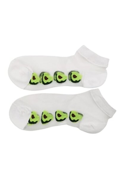 Doty Șosete de damă AvoToes Doty, design modern, bumbac, mărimea 35-36, alb/v...