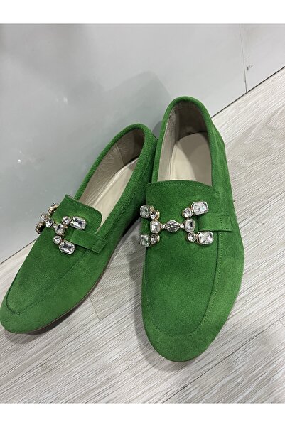 VEYİS USTA Genuine Leather Green Loafer