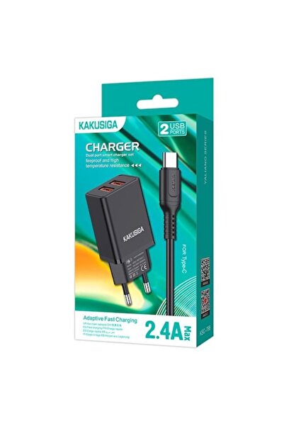 KAKU Incarcator Retea (KSC-788) + Cablu USB-C, 18W, 2.4A, 2xUSB-A, QC 3.0, Negru