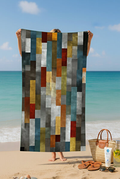 BETHA Rectangular Stripes Printed Cotton Beach Towel – Patterned Design – 75X150 cm