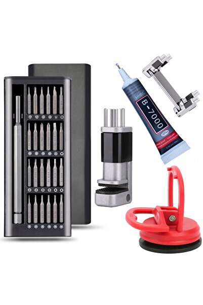 Rosfix Set Reparații LCD | Menghină, B7000, Ventuză, 25 Bituri în Etui