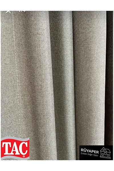 Taç Rüyaper Orijinal Vizon Keten Blackout Perde Yıkanabilir Ütü İstemez Düz Pilesiz