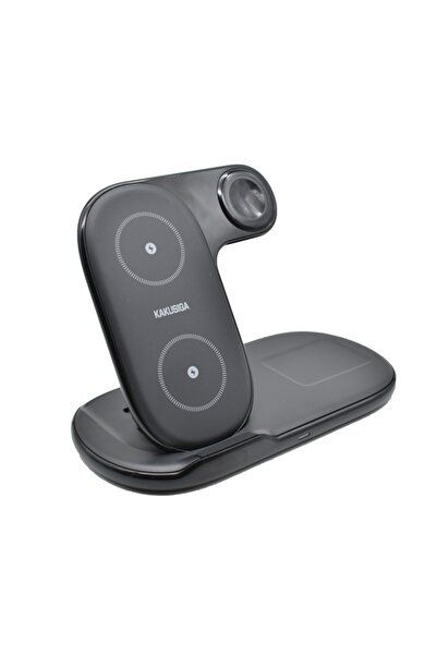 KAKUSİGA Wireless Charging Station 3-in-1 KSC-1358 15W, Black