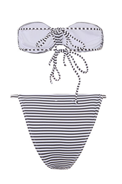 AQUELLA Stripe Strapless Bikini