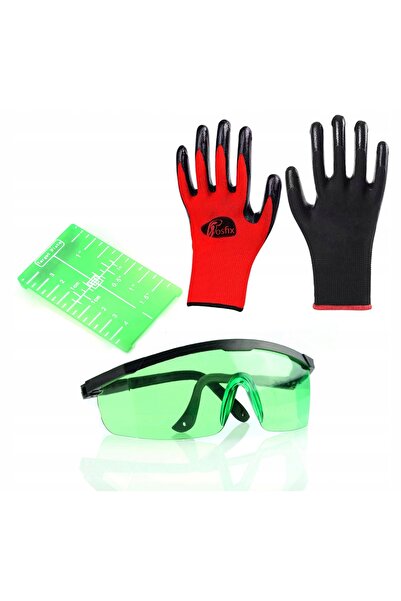 Rosfix Set Tablă Laser + Ochelari + Mănuși L | Accesorii Nivelă Laser Verde