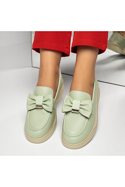 Modlet.ro Γυναικεία πράσινα casual παπούτσια με φιόγκο MOD10951