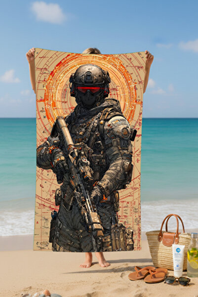 BETHA منشفة استحمام قطنية مطبوعة من واريور - 75x150 سم