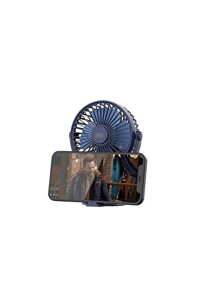 Xo Mini desk fan (MF78), rechargeable, 4", 3 speeds, 1200mAh, Blue