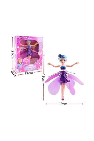 OEM Păpușă zburătoare interactivă cu LED, încărcare USB, culoare violet, 19,5 cm