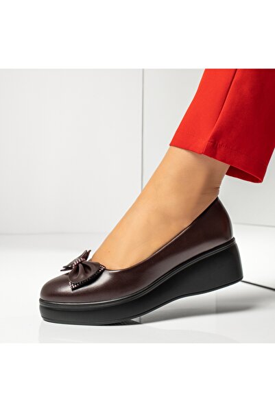 Modlet.ro Дамски ежедневни обувки на платформа в бордо MOD10182