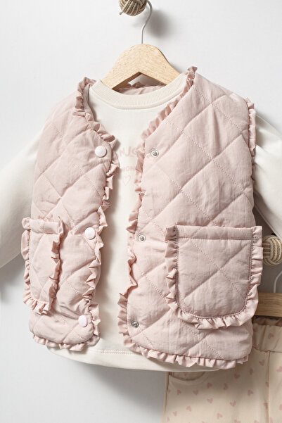 Jikko Baby 3-Piece Baby Set with Ruffle Vest 9076