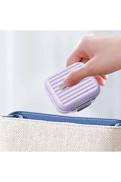 Flippy Medicine Box, Flippy, Purple, 7 Compartments, Portable and Compact, 7.8x7.2x3.5 cm