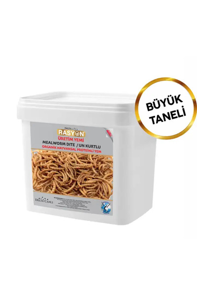 Un Kurtlu Organik Hayvansal Proteinli Üretim Yemi Büyük Taneli - 5 Kg
