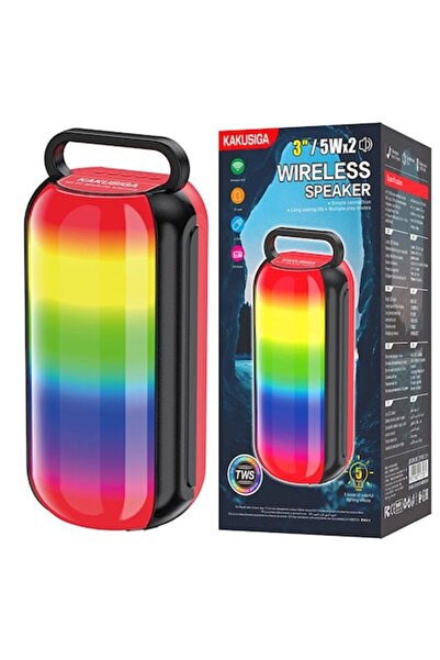 KAKU Boxa Portabila (3204), Wireless BT 5.3, iluminare LED ambient, 10W, 1500mAh, Red