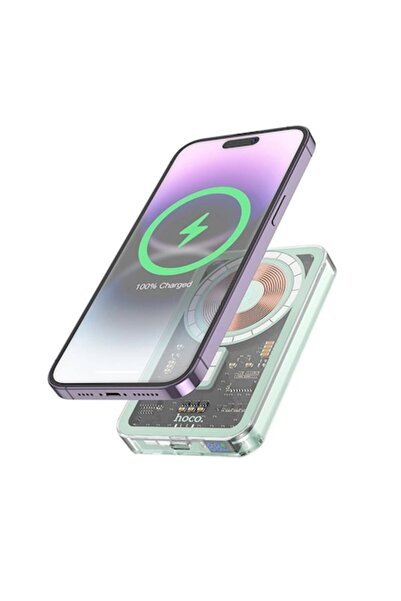 Hoco External Battery for iPhone, PD20W, 5000mAh - Ice Crystal (Q14) - Blue