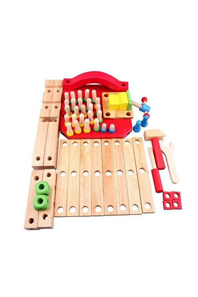 OEM Wooden Chair Construction Set for Children, Red, Educational and Creative Game