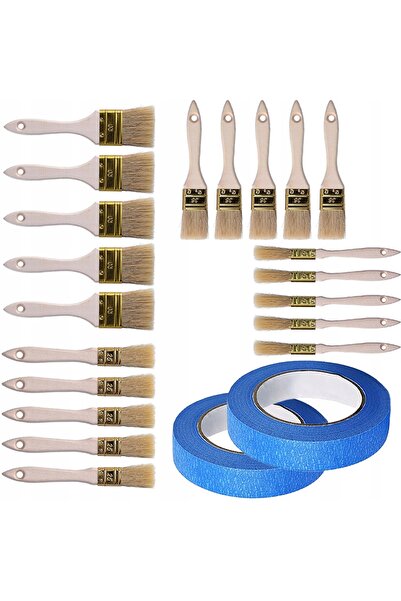 Rosfix Set Pensule Vopsea 20 Buc + 2 Benzi 40 mm | Păr , Lemn, Precizie