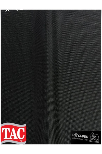 Taç Rüyaper Original Black Linen Blackout Curtain Washable No Ironing Needed Plain No Pleats