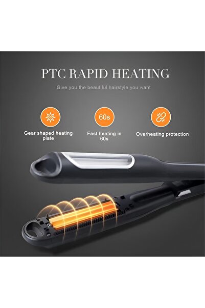 Flippy Ceramic Hair Waver, Max 2106C, LED Light, 2 Temp Settings, Lock Function, 31 x 3.5 cm, Black